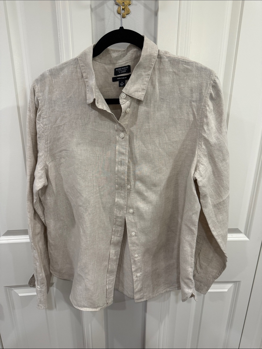 J. Crew Women's Baird McNutt Button-Down Linen Shirt - Light Beige